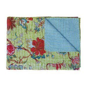 Taj Hotel Home Decor Kantha Cotton Throw | 1-Piece | Multicolor | 50"x70"